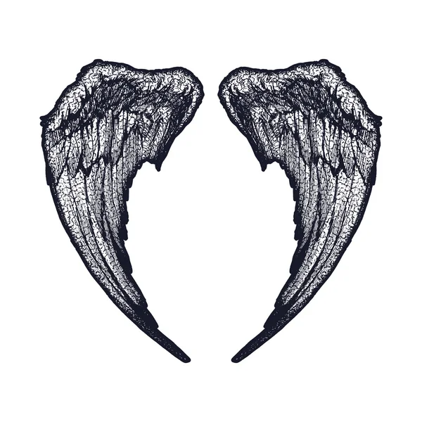 Svarta och vita isolerade vingar — Stock vektor