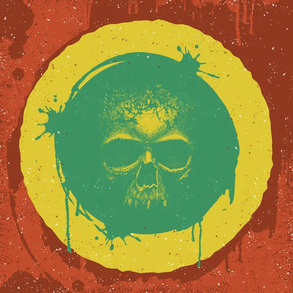 Skull reggae graphic design. — Stock Vector