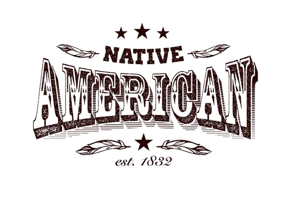 Native american company label — Stock Vector