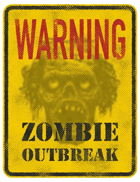 Poster focolaio di zombie . — Vettoriale Stock