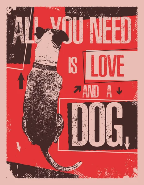 必要なのは愛と犬だけだ — ストックベクタ