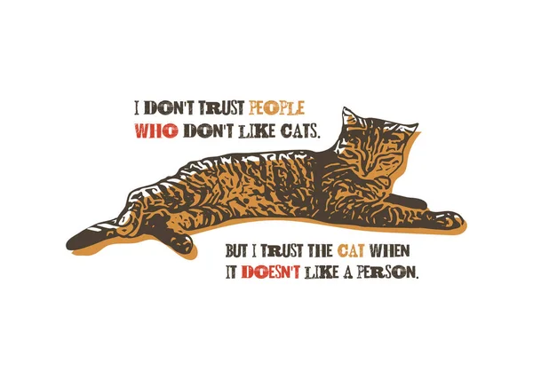 猫が嫌いな人は信用できません. — ストックベクタ
