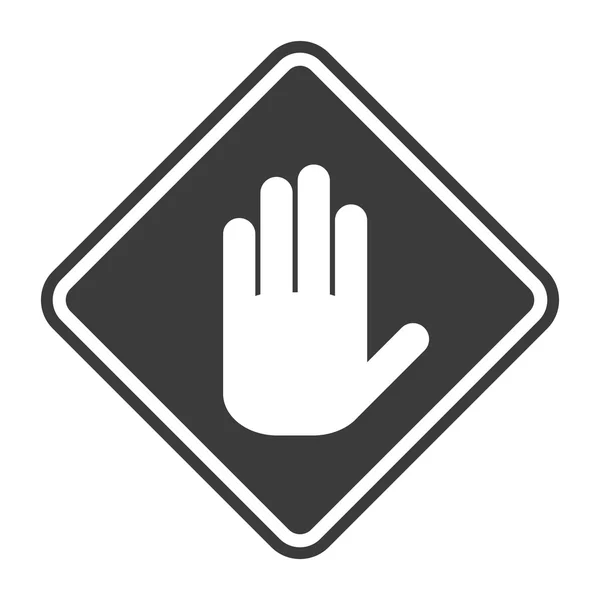 Tangan putih ikon pada latar belakang abu-abu - Stok Vektor