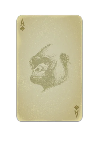 Poker Card vector con gorila — Vector de stock
