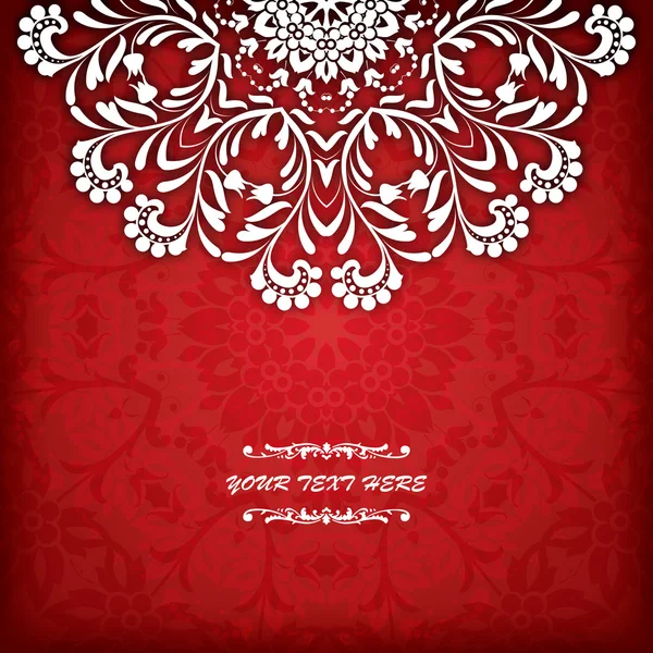 Borda ornamental floral círculo vetorial abstrato. Design de padrão de renda. Ornamento branco no fundo azul. Pode ser usado para banner, web design, cartões de casamento e outros — Vetor de Stock