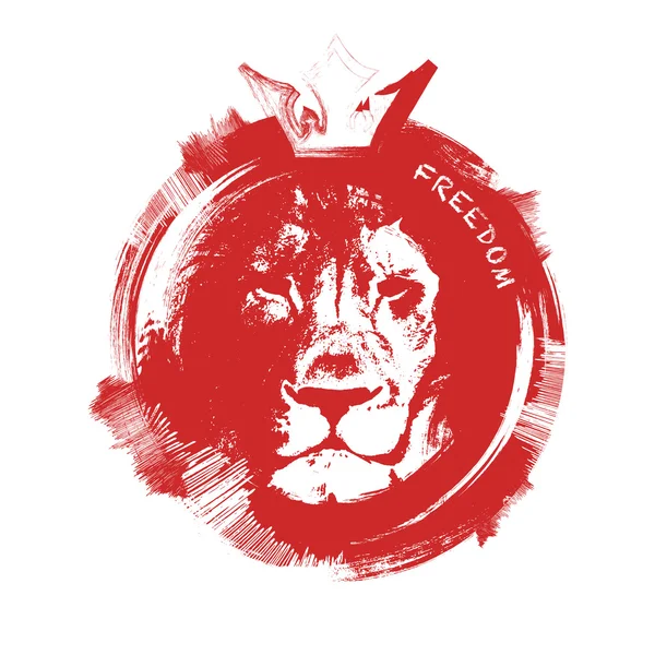 Lion hoofd. hand getrokken. vectorillustratie — Stockvector