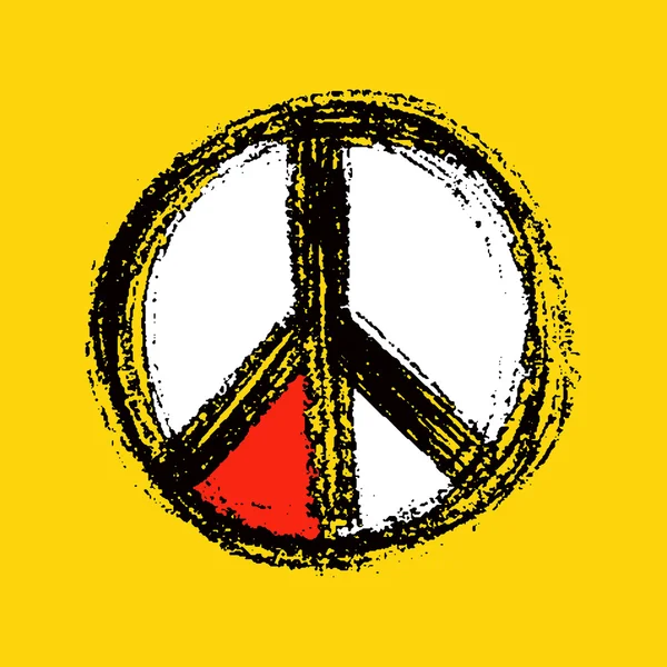 Peace symbol drawing. — Stock Vector