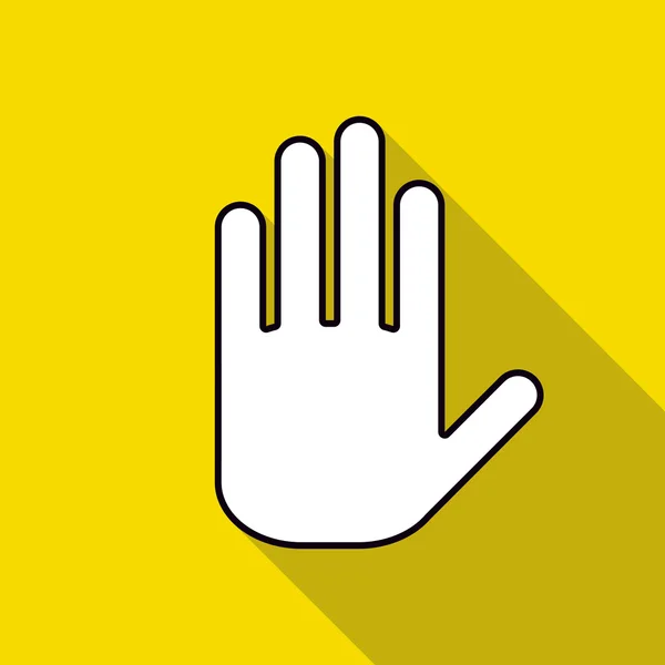 Icon hand on a yellow background — Stock Vector