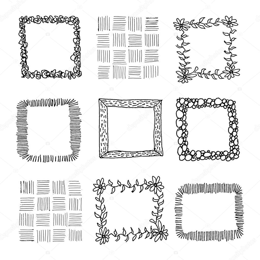 Hand-drawn frames Stock Vector by ©DIDDLE 73968605