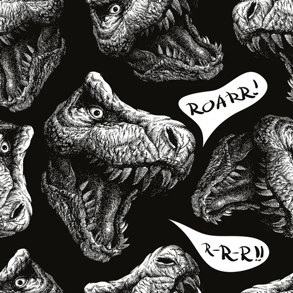 Trex Dinosaure. Fond sans couture vectoriel. Eps 8 — Image vectorielle