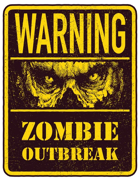 Poster focolaio di zombie . — Vettoriale Stock