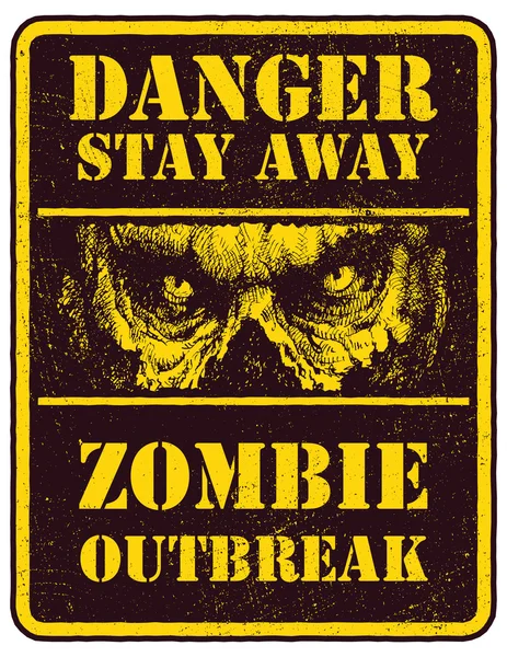 Poster zombie uitbraak. — Stockvector