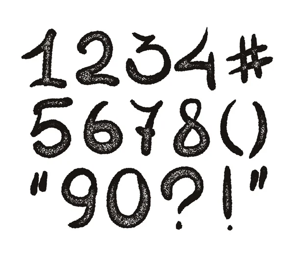 Alfabeto vectorial. Dígitos dibujados a mano . — Vector de stock