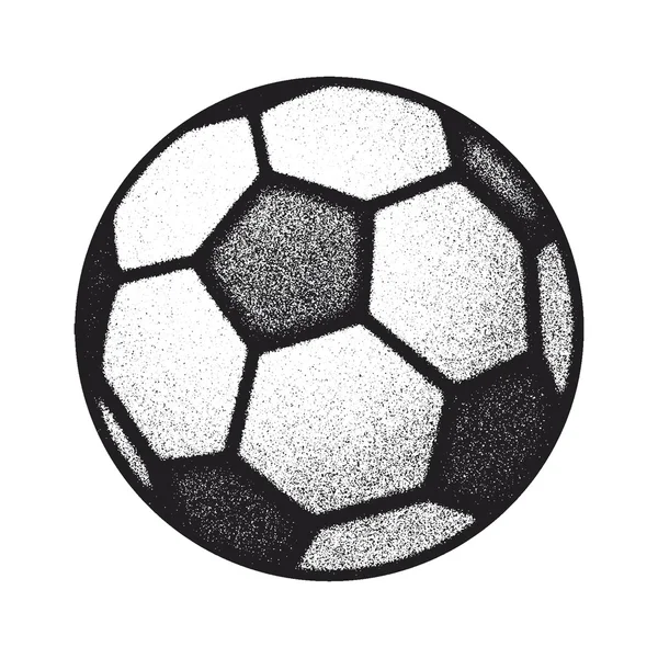 Vector bola de futebol grunge preto no branco — Vetor de Stock