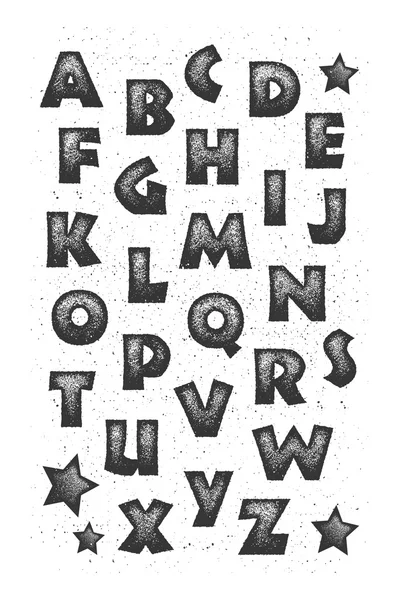Полный алфавит гранжа — стоковый вектор