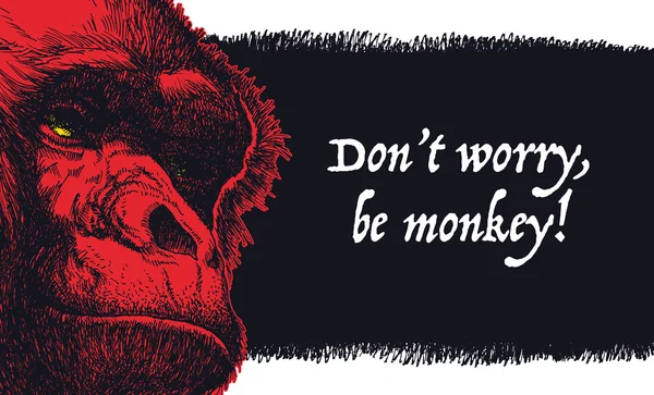 Ilustração vetorial Cartaz de vetor de gorila urbano . —  Vetores de Stock