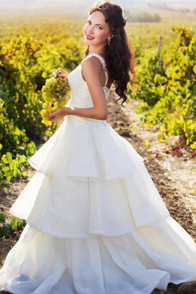 Bride in a vineyard, autumn — Stock Photo, Image