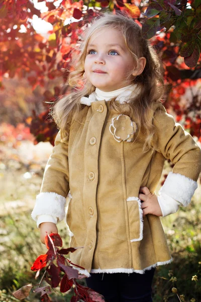 Adorable niña está usando ropa de invierno —  Fotos de Stock