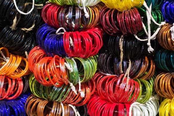 Decorative Indian bracelets at a market — Stock Photo, Image