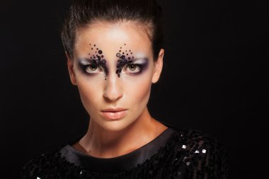 Yüz kız moda makyaj ile