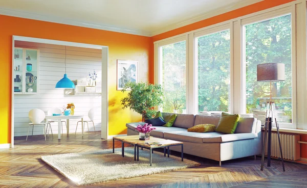 Moderní obývací pokoj — Stock fotografie