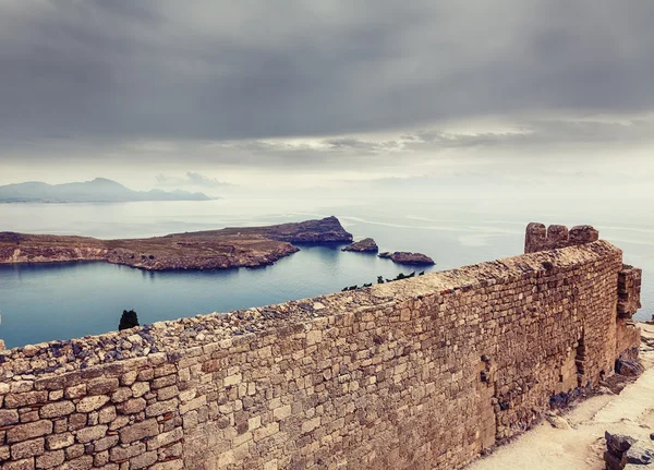 Vista a la bahía de Lindos — Foto de Stock