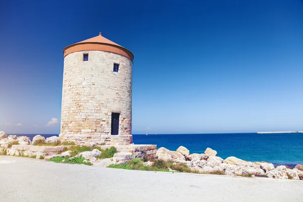 Rhodes windmills photo — Stock Photo, Image