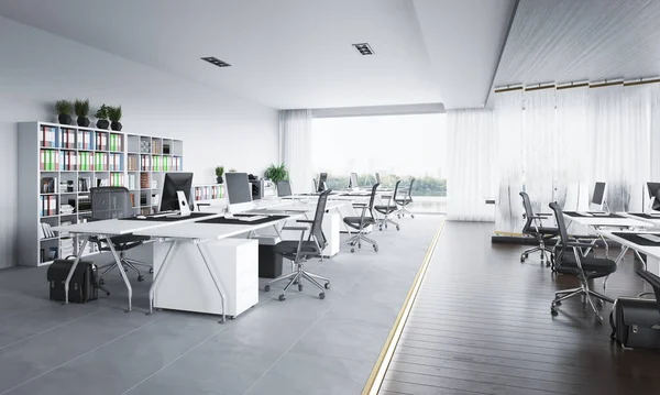Concepto Moderno Diseño Interiores Oficina Idea Renderizado —  Fotos de Stock