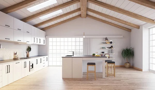 Cucina Moderna Interna Concetto Rendering — Foto Stock