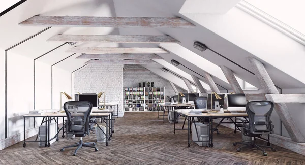 현대적 사무실 디자인 렌더링 아이디어 — 스톡 사진
