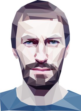low poly  human head clipart