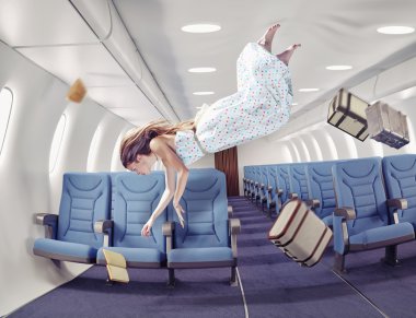 the girl in an airplane clipart