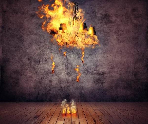 Vintage burning room from fire in tv Stock Photo by ©vicnt2815 142578205