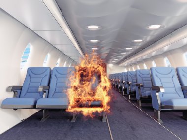 fire in the airplane clipart
