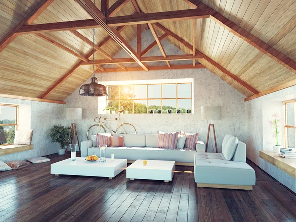 Attic interior. — Stock Photo, Image