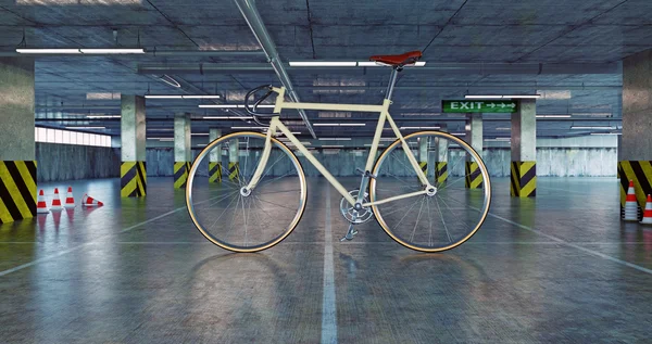 Fahrrad auf dem Parkplatz — Stockfoto
