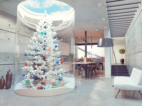 Arbre de Noël en direct à l'intérieur — Photo