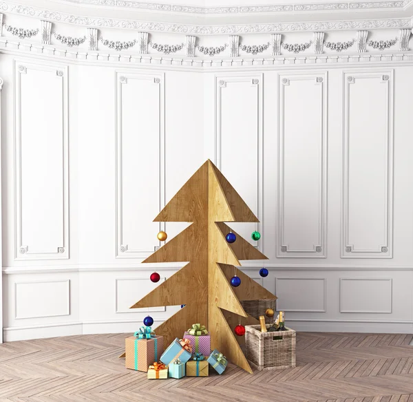 Plywood Christmas tree — Stock Photo, Image