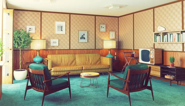 Gemütliches Retro-Interieur — Stockfoto