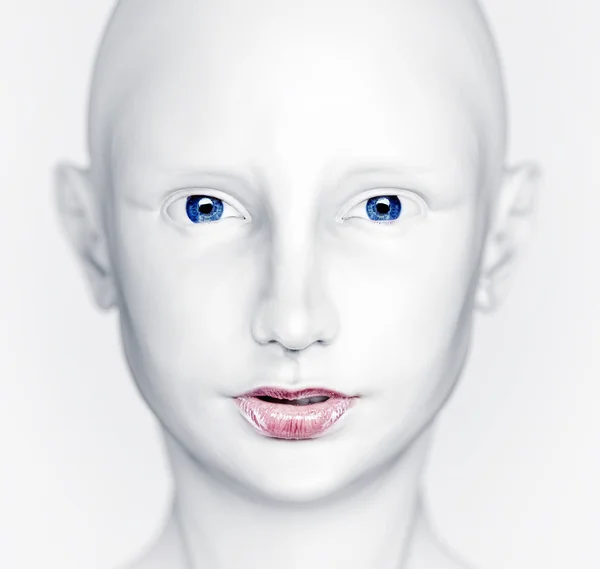 サイボーグの女性の頭部 — ストック写真
