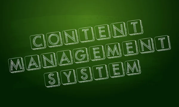 Content Management system över grön Blackboard, vektor — Stock vektor