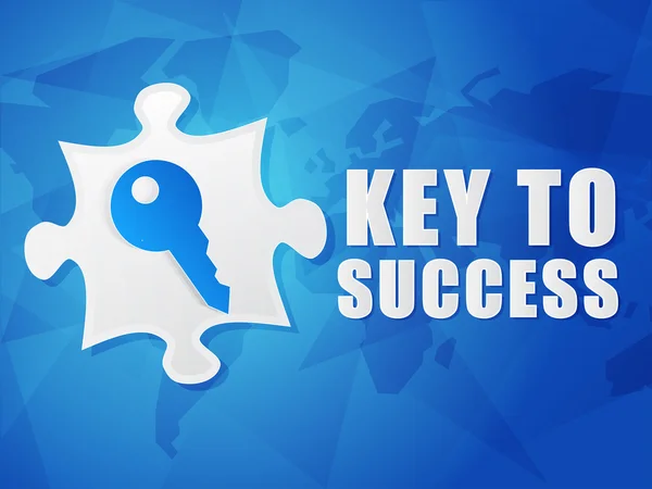 Ключ до успіху і головоломки з ключовим знаком, плоский дизайн, вектор — стоковий вектор