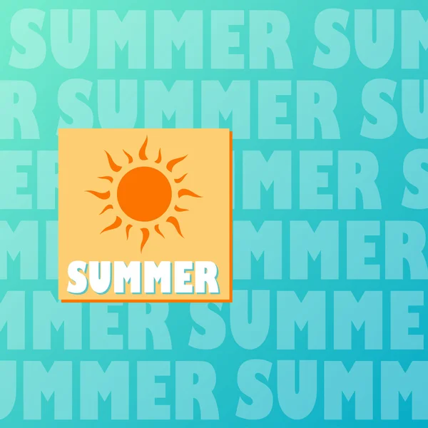 V létě se sluncem v modrém štítku, vektorové — Stockový vektor