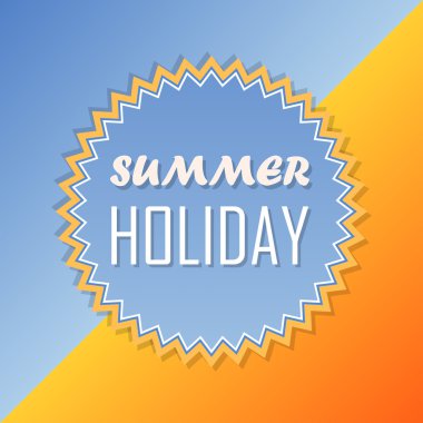 yaz tatili, retro etiket, düz tasarım, vektör