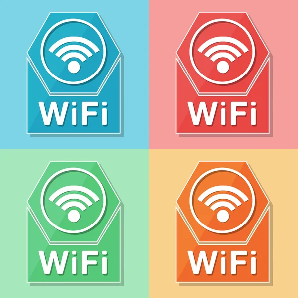 Wifi symbol, four colors web icons, vector — Stock Vector