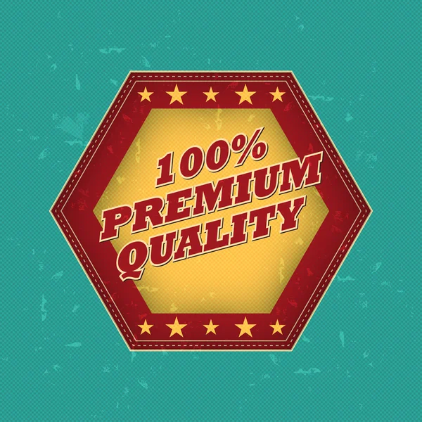 100 por ciento de calidad premium - etiqueta retro, vector — Vector de stock