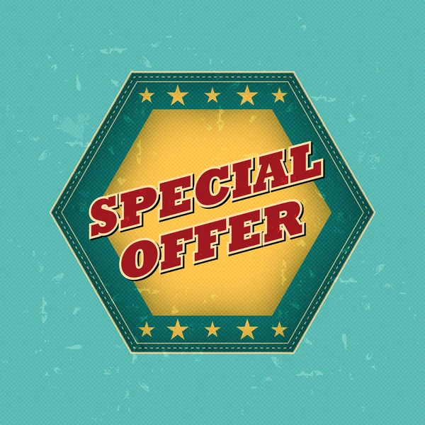 Speciale aanbieding - retro label, vector — Stockvector