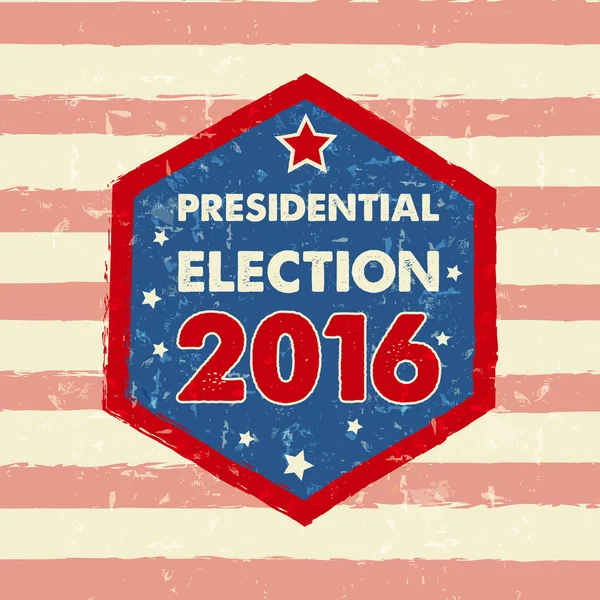 USA presidential election 2016 in hexagon frame banner, vector — Stock Vector