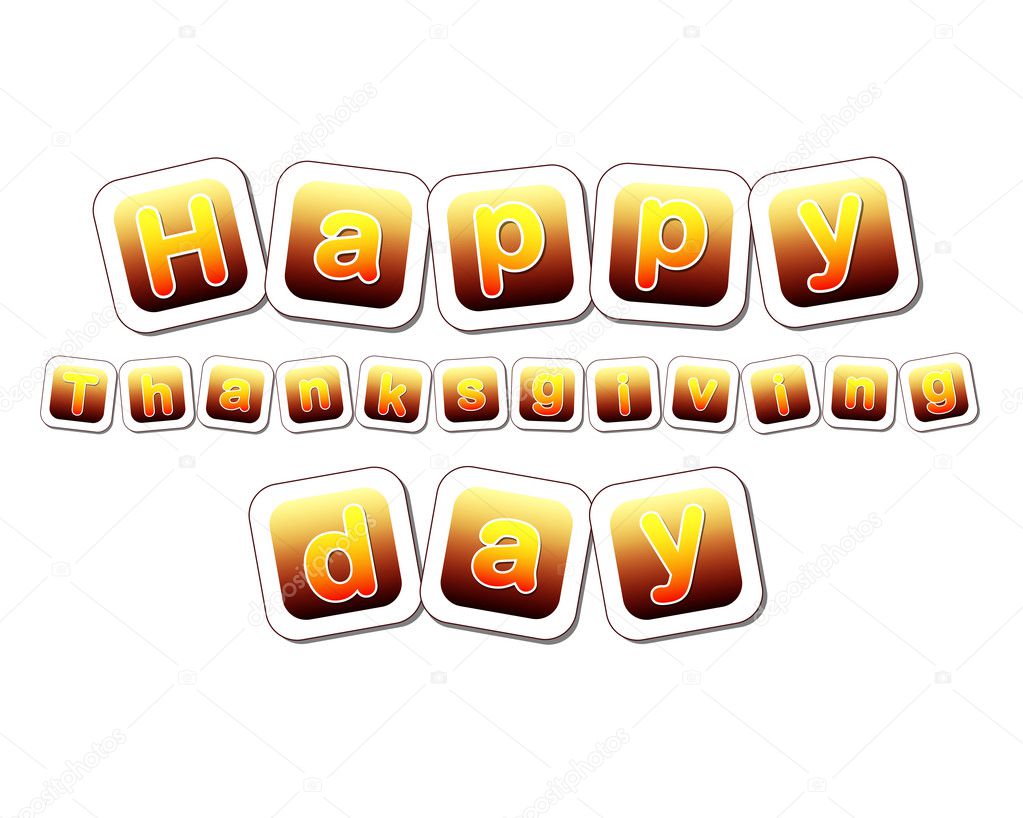 happy thanksgiving day in yellow brown cards, vector