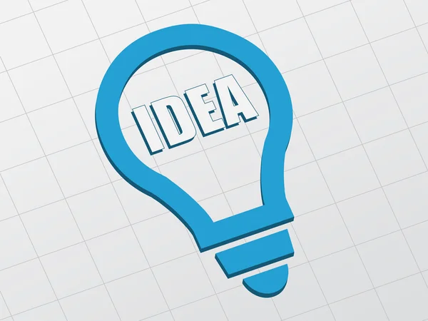 Idea in light bulb sign, flat design — Stock Photo, Image